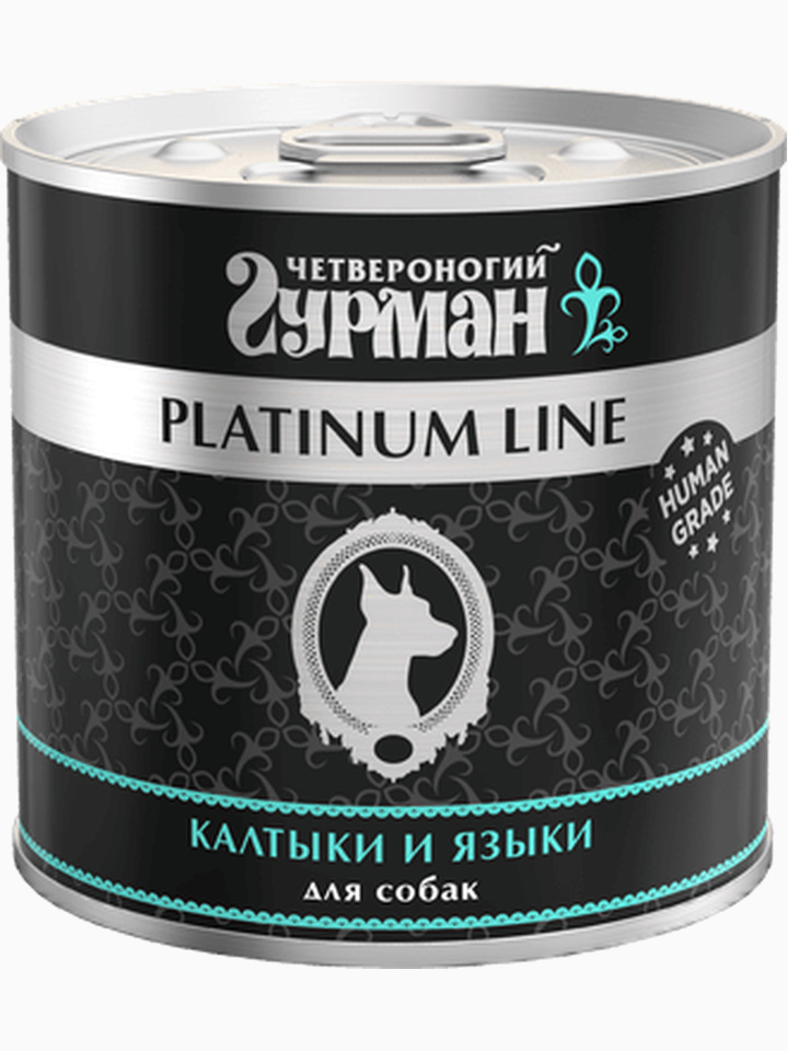 Четвероногий гурман Platinum line калтыки и языки для собак, 240 г