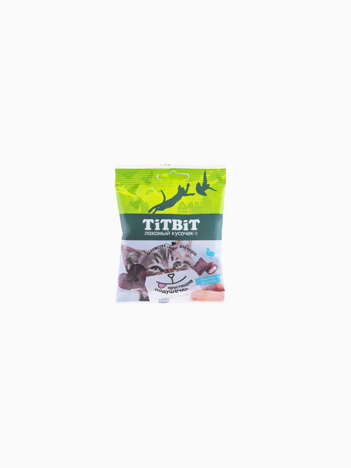 Titbit Хрустящие подушечки для кошек с паштетом из утки 30 г