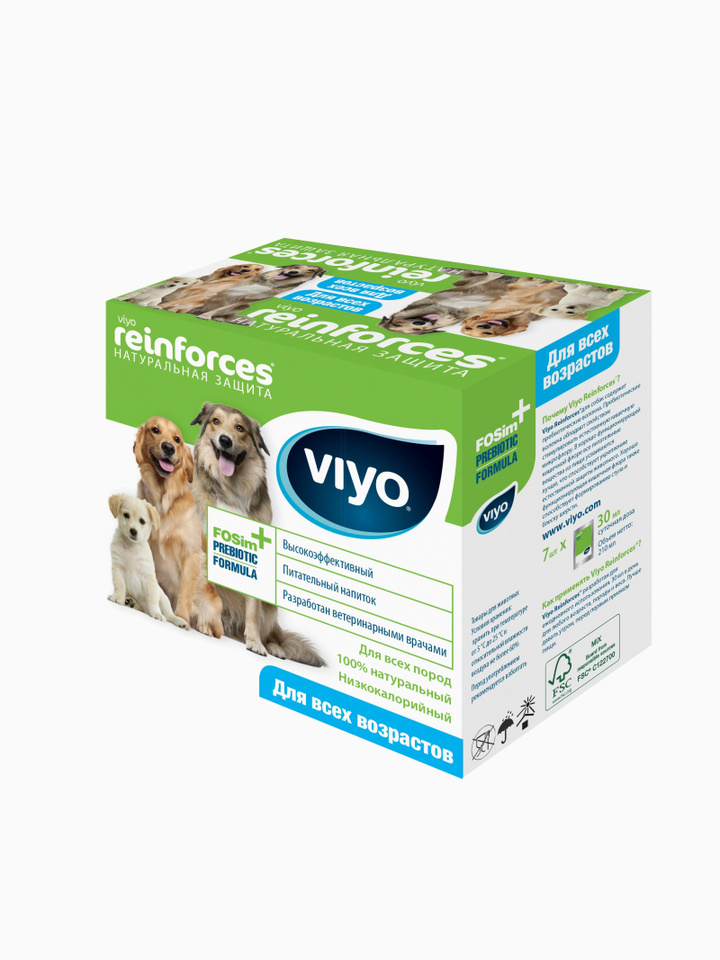 Пребиотик VIYO Reinforces DOG для улучшения микрофлоры кишечника и пищеварения СОБАК всех возрастов (7 шт по 30 мл), 210 мл