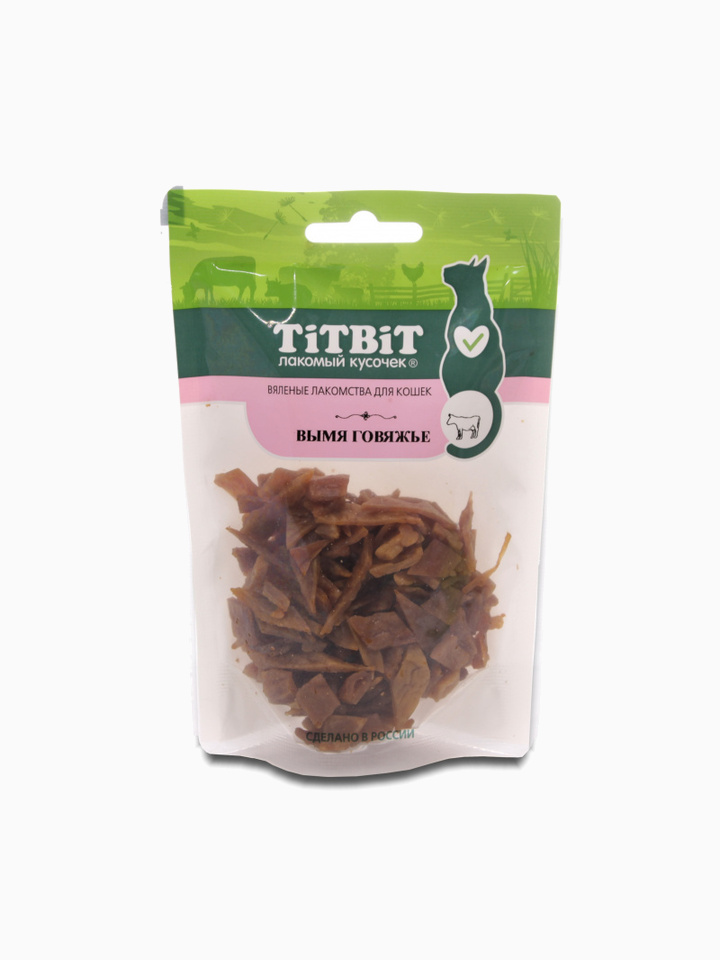 Titbit Вымя говяжье для кошек (Вяленые лакомства) 50 г