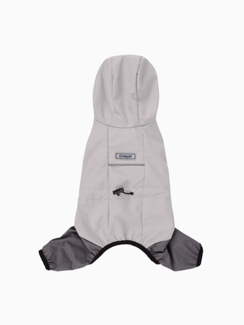 Дождевик Cheepet c капюшоном, цвет серый, размер ХL (длина спины 35 см)