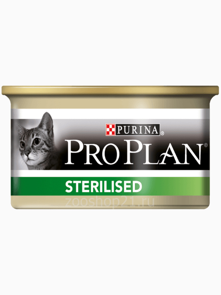 Корм Pro Plan Sterilised для стерилизованных кошек с тунцом, 85 г