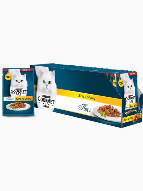 Gourmet Perle желе Де-Люкс, с говядиной 85 г