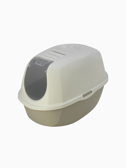 Туалет-домик SmartCat с угольным фильтром, 54х40х41см, теплый серый, 1,2 кг