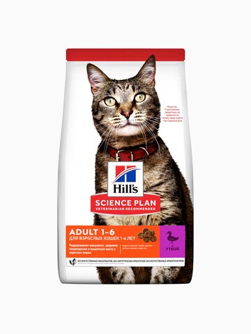 Корм Hill's Science Plan Optimal Care для кошек от 1 до 6 лет с уткой, 1.5 кг