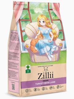 Корм Zillii Indoor для взрослых кошек живущих в помещении, индейка с ягненком, 400 г