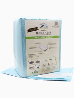 Пеленки впитывающие с фикс. полосками "VitaVet" 60*90 см, 1 шт