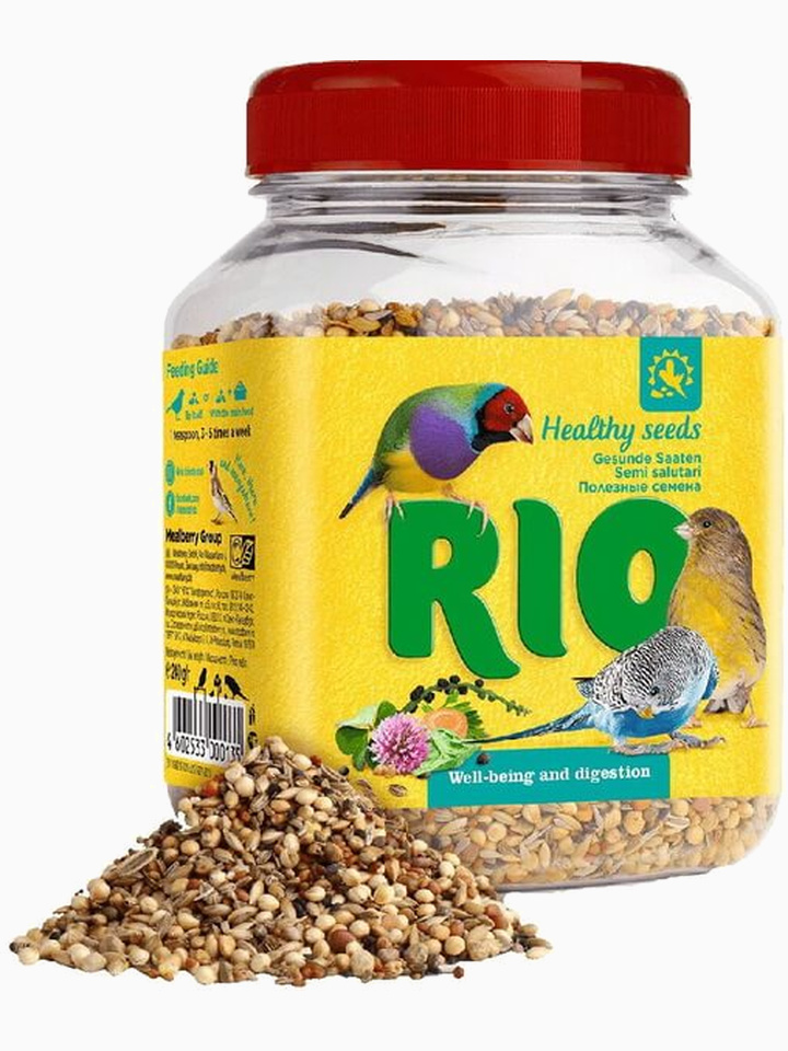 Rio лакомство для всех видов птиц, полезные семена, банка 240 г