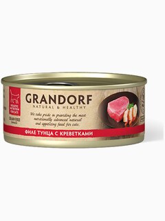 Корм GRANDORF Филе тунца с креветками для кошек всех возрастов, 70 г
