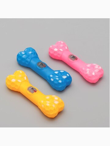 Игрушка пищащая "Кость с портретом", 15 см