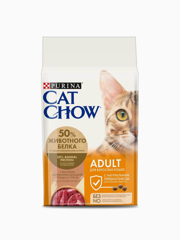Корм Cat Chow Adult Duck для взрослых кошек с уткой, 1.5 кг
