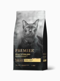 Корм Premier Sterilised Low Grain Turkey (низкозерновой) для стерилизованных кошек, с индейкой, 2 кг