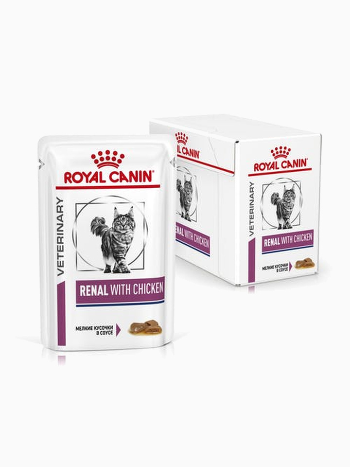 Корм Royal Canin Renal Chicken (в соусе) для кошек при лечении почек, c курицей 85 г