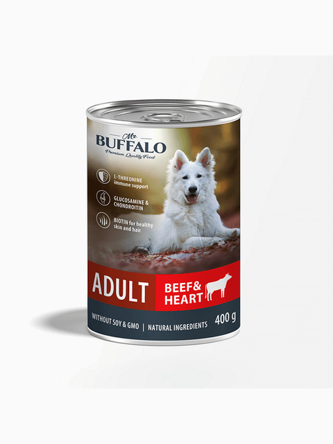 Корм Mr.Buffalo Adult для собак говядина и сердце, 400г