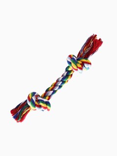 Игрушка для собак "Канат с 2 узлами", хлопок, 22 см, цвет в ассортименте