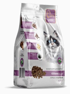 Корм Clan Classic Kittens 36/19 для котят, курица с индейкой, 400 г