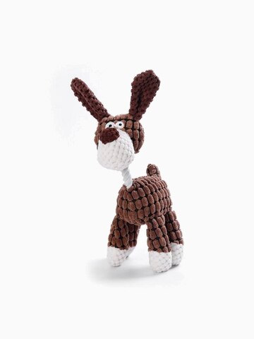 Игрушка мягкая для собак Коровка коричневая с пищалкой, 30х18 см