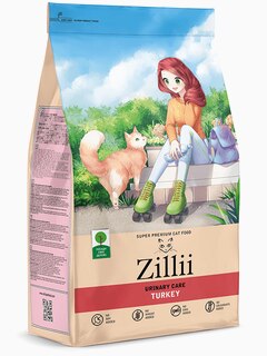 Корм Zillii Urinary профилактика МКБ для взрослых кошек с индейкой, 2 кг