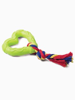 Игрушка для собак из ц/литой резины "Сердечко с веревкой", 70/150мм