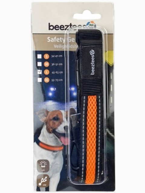 Ошейник для собак "Beeztees", светящийся, с USB, 45-63 см х 25 мм
