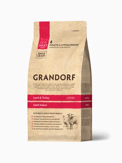 Корм Grandorf Lamb & Turkey Indoor Holistic для домашних кошек, ягненок с индейкой, 2 кг