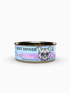 Корм Best Dinner Urinary Exclusive Vet Profi консервы для кошек, утка с клюквой, 100 г