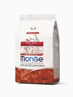 Корм Monge Dog Speciality Mini корм для взрослых собак мелких пород ягненок с рисом и картофелем, 800 г