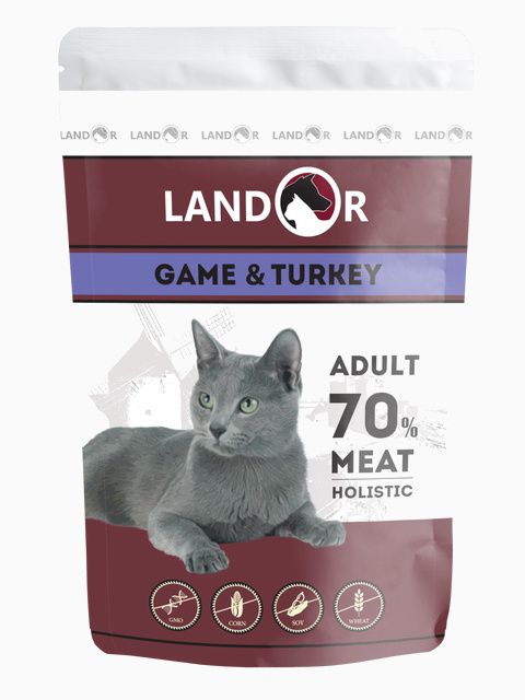 Корм Landor для кошек куропатка с индейкой, 85 г