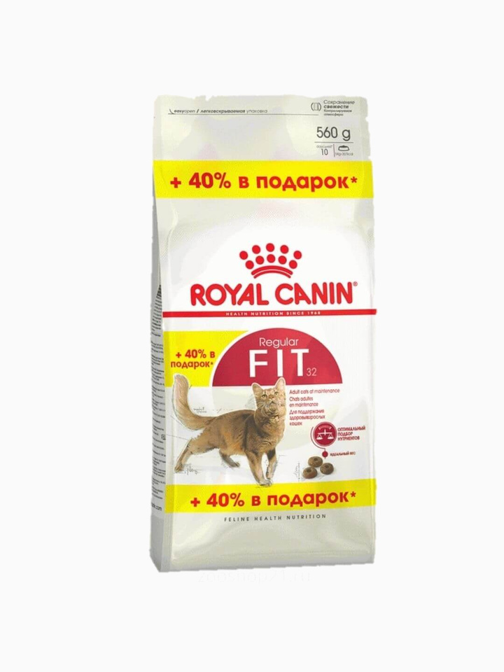 Корм Royal Canin Fit для взрослых кошек 1-7 лет, 400 г + 160 г в ПОДАРОК