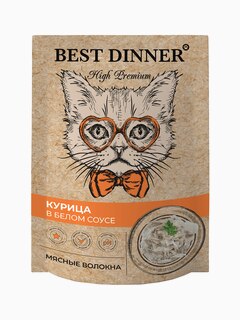 Корм Best Dinner для взрослых кошек курица в белом соусе, 85 г