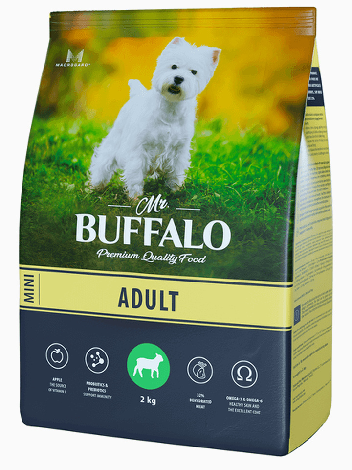 Корм MR.BUFFALO ADULT MINI для взрослых собак маленьких пород с ягненком, 2 кг
