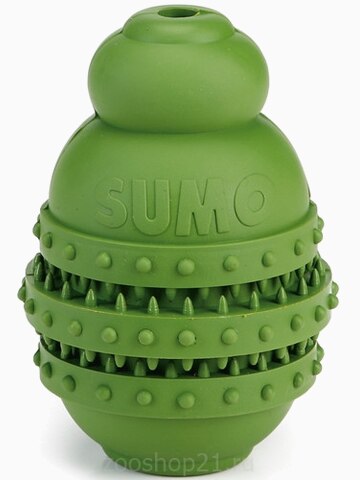 Игрушка для собак "Sumo Play", для зубов, зеленая, 6х6х8,5 см