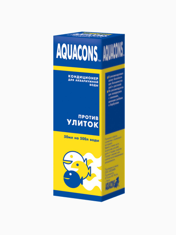 Кондиционер для аквариумной воды Aquacons "Против улиток", 50 мл