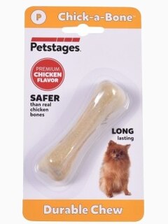 Petstages игрушка для собак Chick-A-Bone косточка с ароматом курицы 8 см очень маленькая