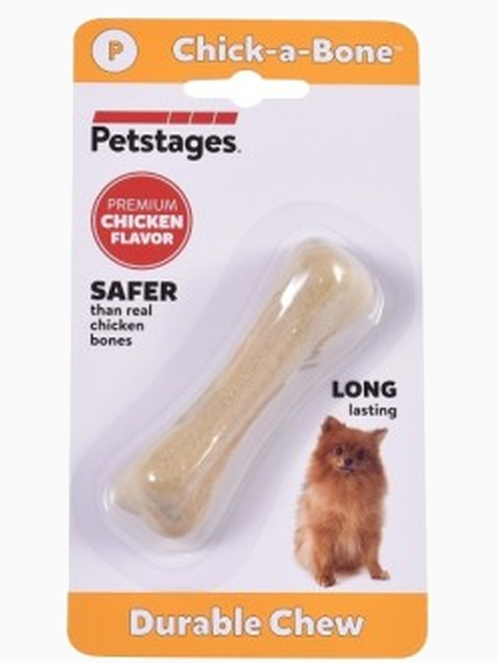 Petstages игрушка для собак Chick-A-Bone косточка с ароматом курицы 8 см очень маленькая