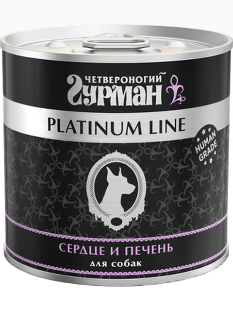 Четвероногий гурман Platinum line сердце и печень в желе для собак, 240 г