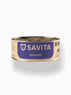 SAVITA консервы для кошек и котят "Минтай", 100 г