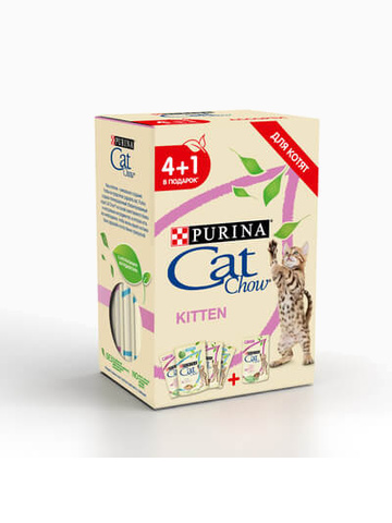 Корм Cat Chow Набор для котят, 85 г (4+1 в подарок)