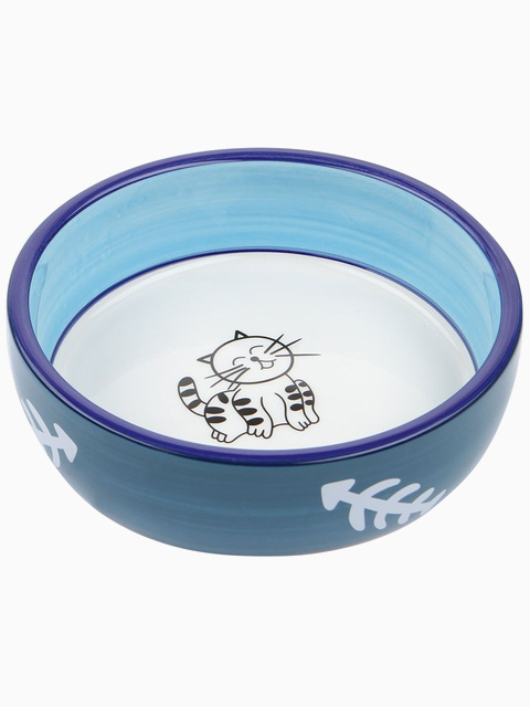 Миска керамическая c рисунком "Кошка", 13,4*4 см