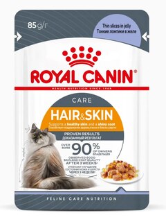 Корм Royal Canin Hair & Skin (в желе) для красоты шерсти и здоровья кожи, 85 г