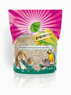 Зверье мое Наполнитель кукурузный для грызунов, птиц и рептилий 1.5 кг