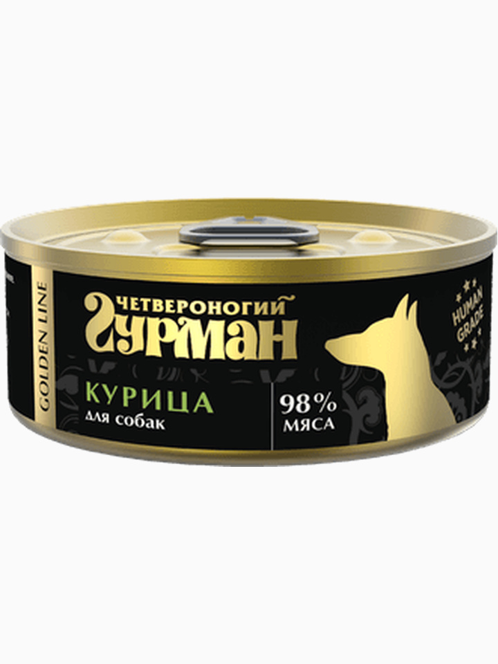 Четвероногий гурман Golden line курица для собак, 100 г