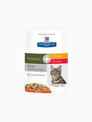 Корм Hill's Prescription Diet c/d Urinary Stress + Metabolic, Weight Care при профилактике цистита, вызванного стрессом, контроль веса, с курицей 85г