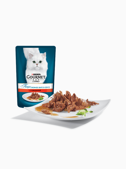 Gourmet Perle нежное филе в соусе, с говядиной 85 г