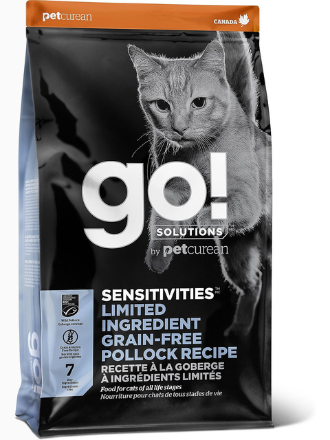 Корм Go! SENSITIVITIES Limited Ingredient Grain Free Pollock Recipe (беззерновой) для кошек с чувствительным пищеварением с минтаем, 3.63 кг