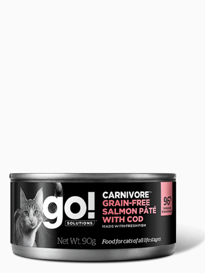 Корм Go! Carnivore Grain Free Salmon Pate & Cod (консерв.) для кошек, беззерновой, с лососем и треской, 90 г
