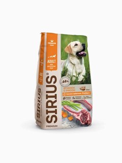 Корм SIRIUS для взрослых собак, ягненок с рисом, 2 кг