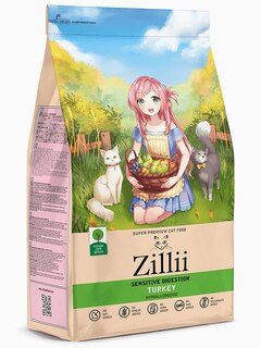 Корм Zillii Sensitive Digestion для взрослых кошек с чувствительным пищеварением, с индейкой, 2 кг