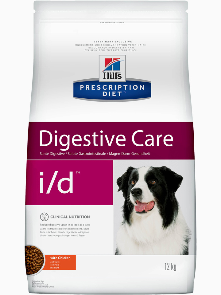 Корм Hill's Prescription Diet i/d Digestive Care для собак диета для поддержания здоровья ЖКТ с курицей, 12 кг