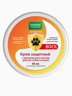 Pchelodar (Пчелодар), серия Professional, крем защитный с прополисом и воском для лап собак и кошек, 60 мл